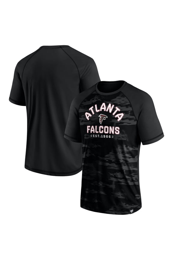 Men's Fanatics Black Atlanta Falcons Hail Mary Raglan T-Shirt