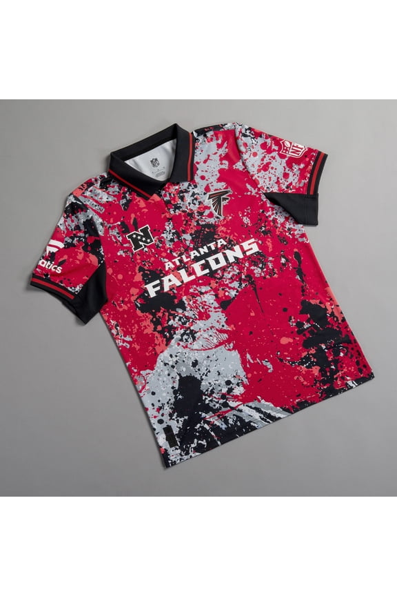 Men's Fanatics Black Atlanta Falcons NFL Football x Football Collared Fan Top