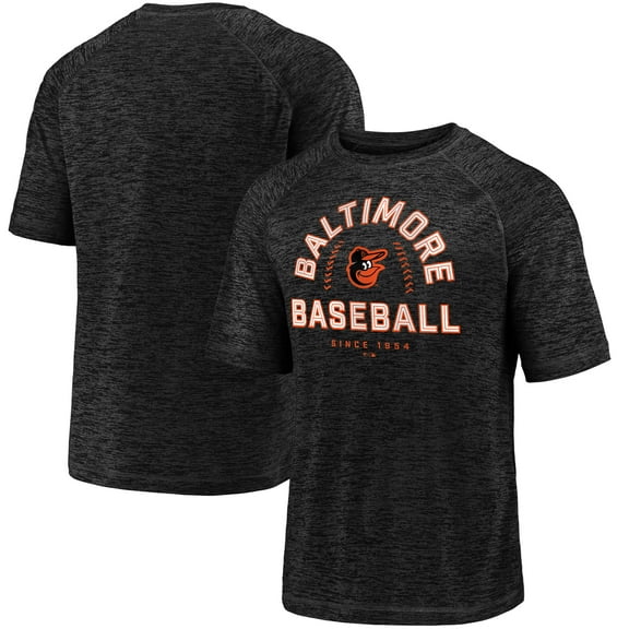 Men's Fanatics Black Baltimore Orioles Line Up Primary Threat Striated T-Shirt