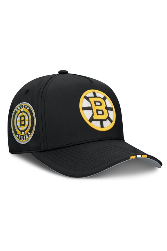 Men's Fanatics Black Boston Bruins 2025 NHL Draft Authentic Pro On-Stage Podium A-Frame Adjustable Hat