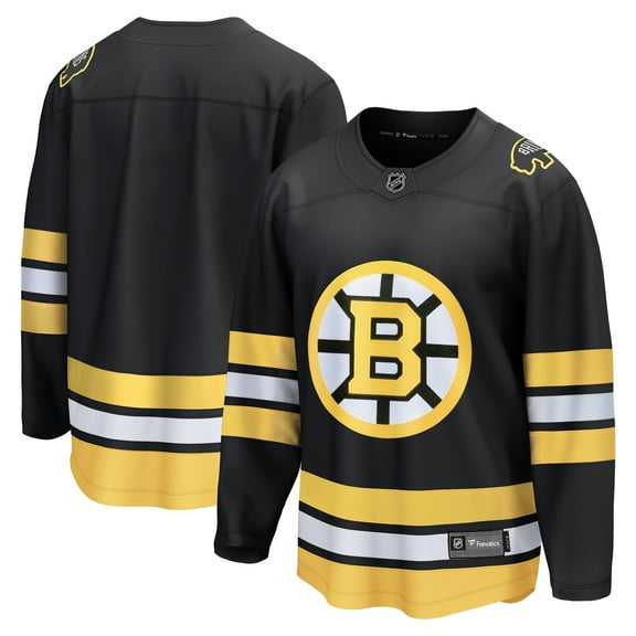 Men's Fanatics Black Boston Bruins Anniversary Home Breakaway Jersey