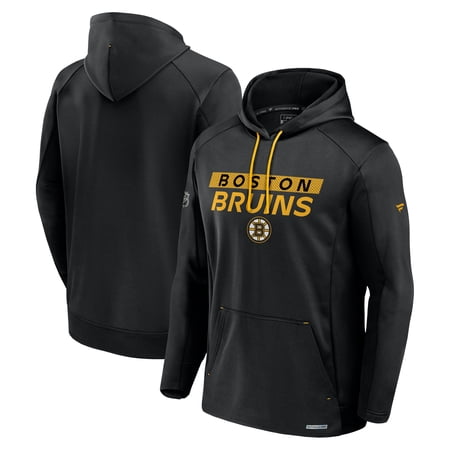 Men's Fanatics Black Boston Bruins Authentic Pro Rink Fleece Pullover Hoodie