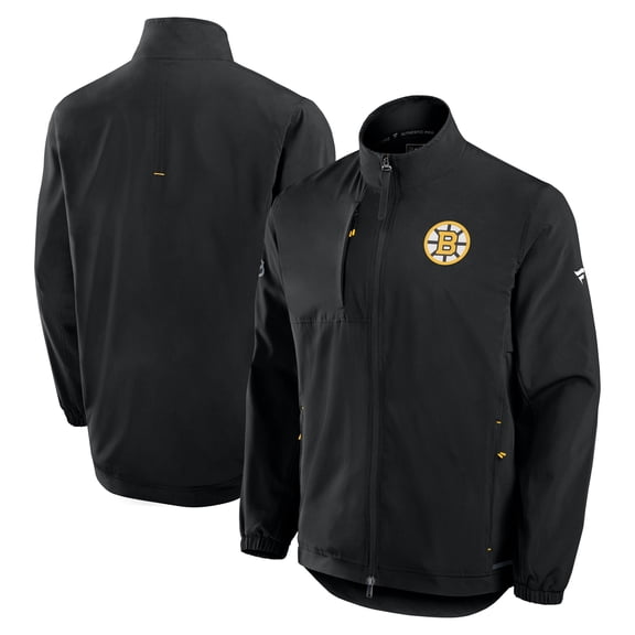 Men's Fanatics Black Boston Bruins Authentic Pro Rink Full-Zip Coaches Jacket