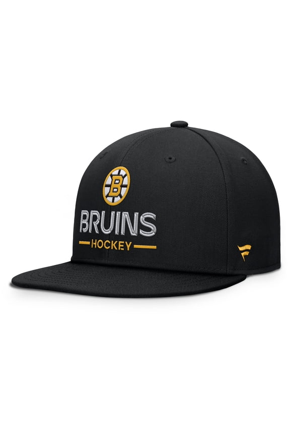 Men's Fanatics Black Boston Bruins Authentic Pro Rink Lockup Snapback Hat