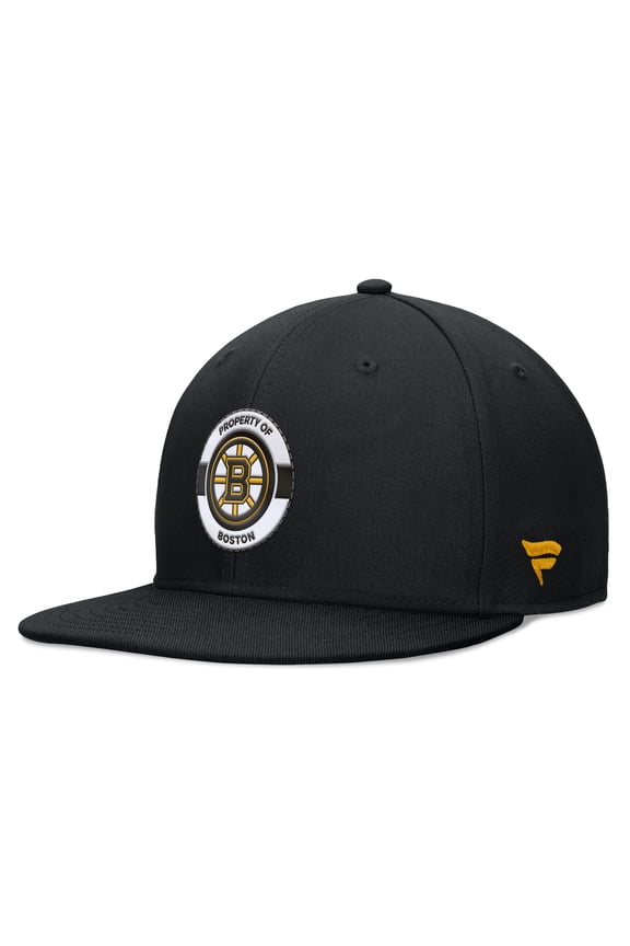 Men's Fanatics Black Boston Bruins Authentic Pro Training Camp Snapback Hat