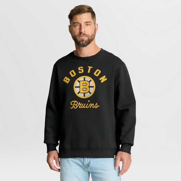 Men's Fanatics Black Boston Bruins Vintage Stickler Sweatshirt