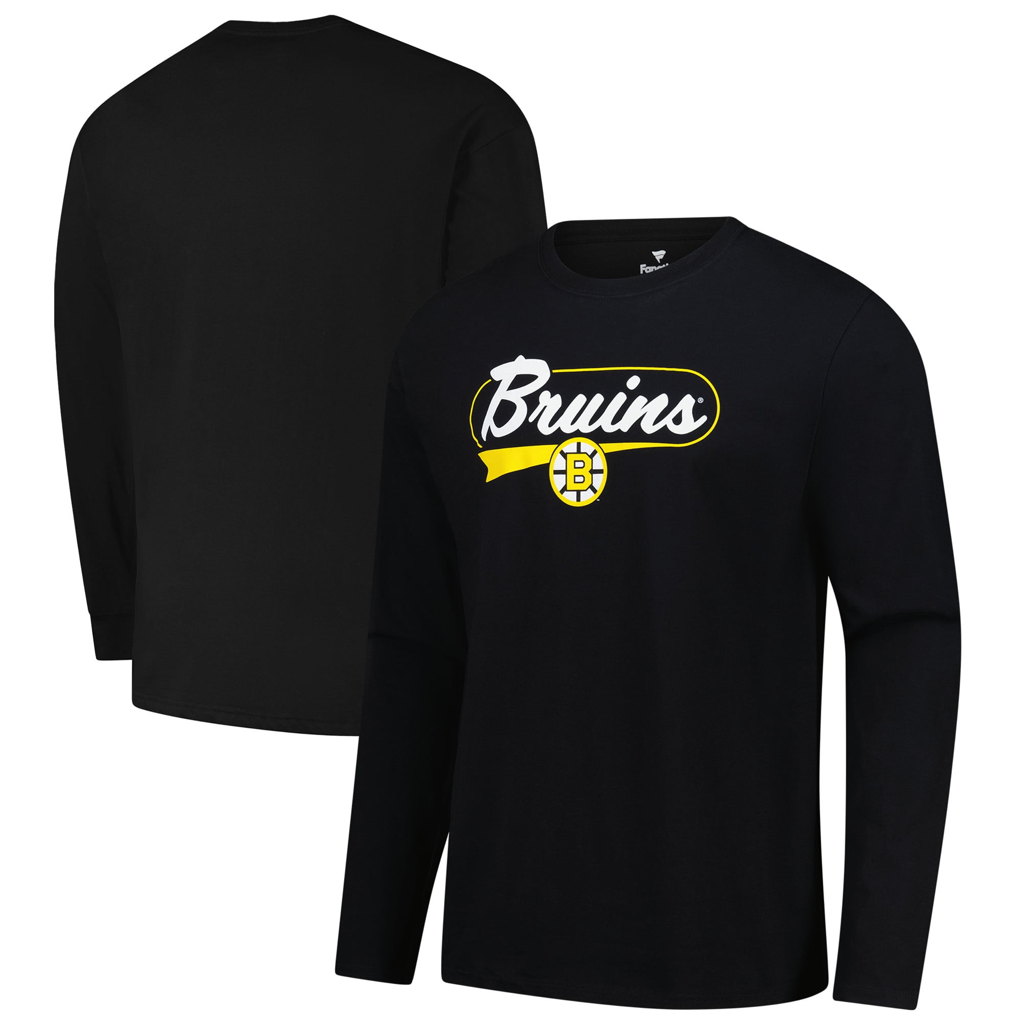 Men's Fanatics  Black Boston Bruins Wordmark Long Sleeve T-Shirt