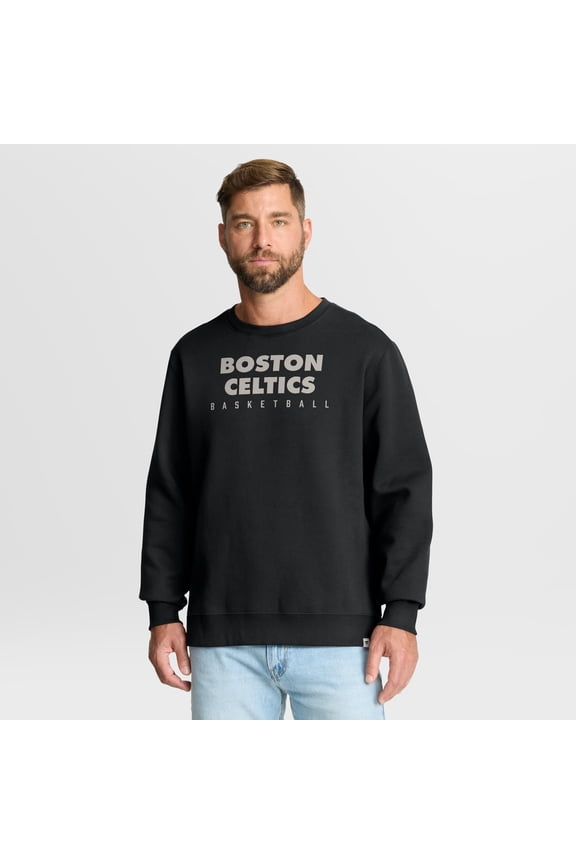 Men's Fanatics Black Boston Celtics Crossover Collection Defensive Rotation Drill Premium Pullover Sweatshirt