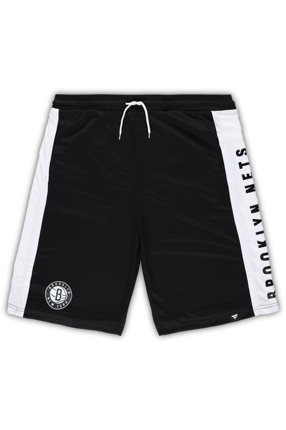Men's Fanatics Black Brooklyn Nets Big & Tall Referee Iconic Mesh Shorts