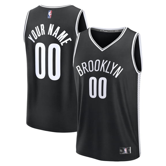 Men's Fanatics Black Brooklyn Nets Fast Break Custom Jersey - Icon Edition