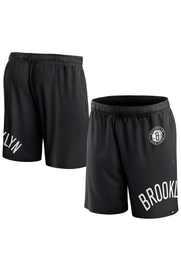 Men's Fanatics Black Brooklyn Nets Free Throw Mesh Shorts