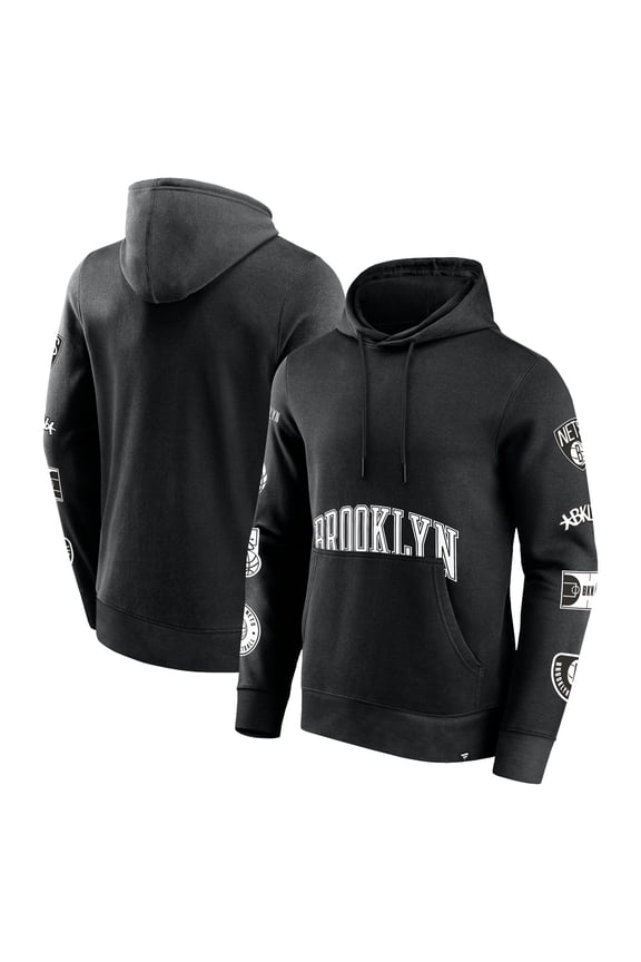 Men's Fanatics Black Brooklyn Nets Home Court Pullover Hoodie