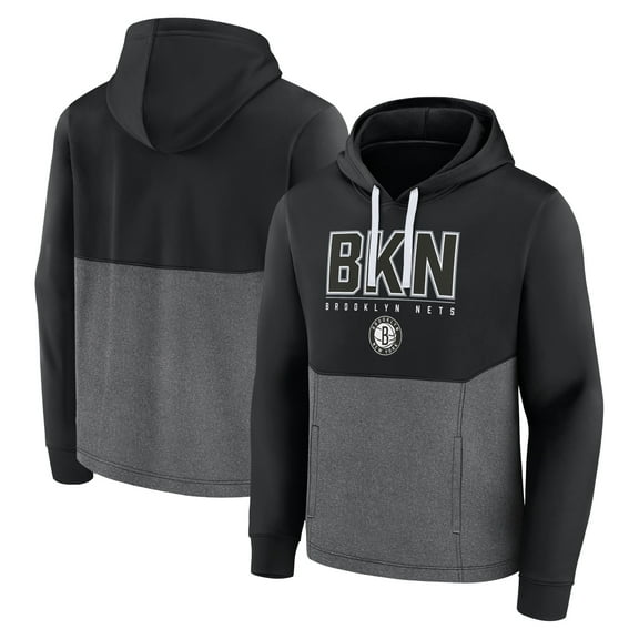 Men's Fanatics Black Brooklyn Nets Successful Tri-Blend Pullover Hoodie