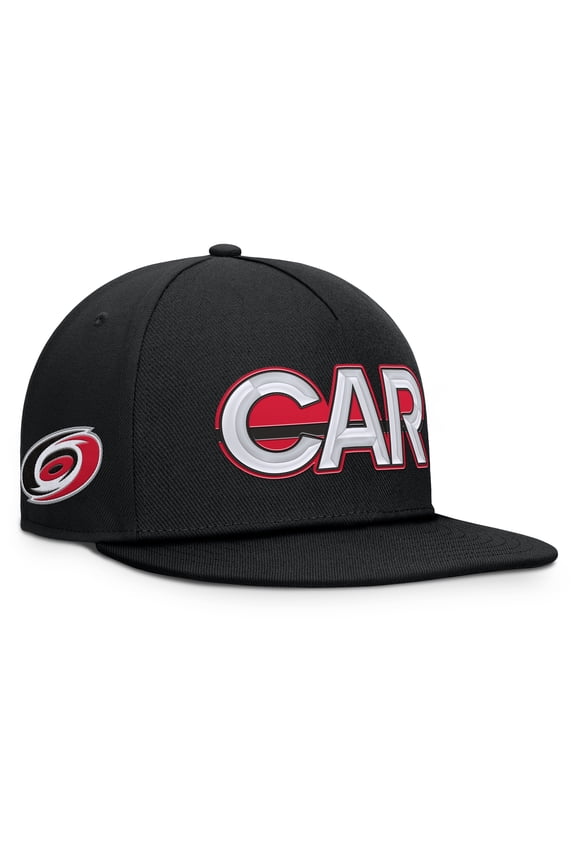 Men's Fanatics Black Carolina Hurricanes Authentic Pro Rink Team Code Snapback Hat