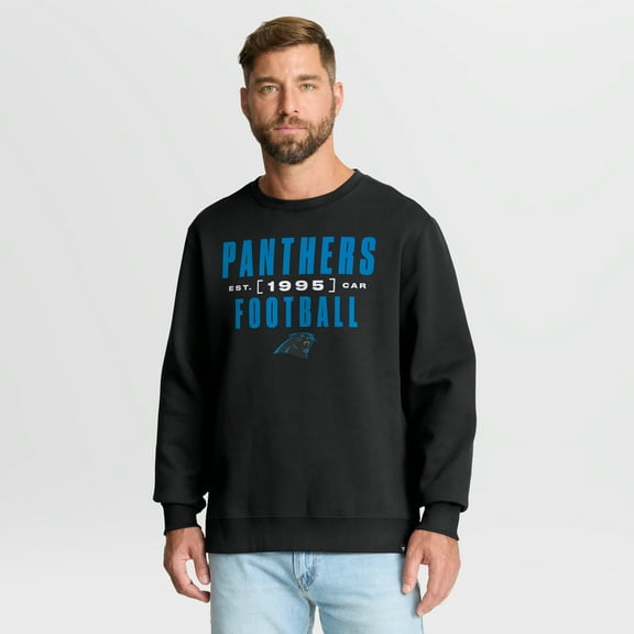 Men's Fanatics Black Carolina Panthers Powerful Throw Legacy Pullover Sweatshirt
