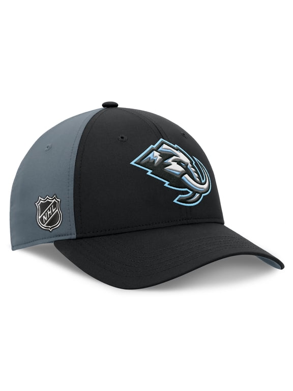 Men's Fanatics Black/Charcoal Utah Mammoth Primary Logo Adjustable Hat