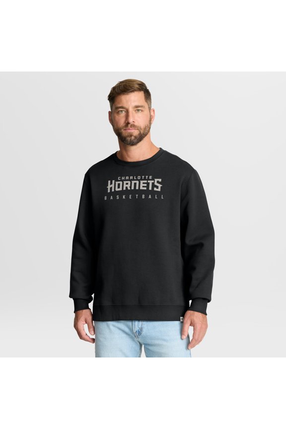 Men's Fanatics Black Charlotte Hornets Crossover Collection Defensive Rotation Drill Premium Pullover Sweatshirt