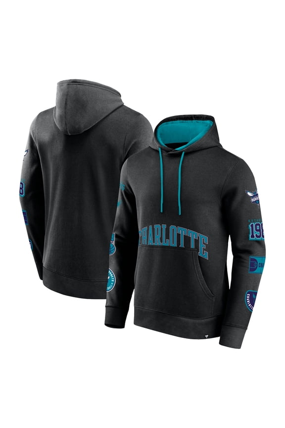 Men's Fanatics Black Charlotte Hornets Home Court Pullover Hoodie