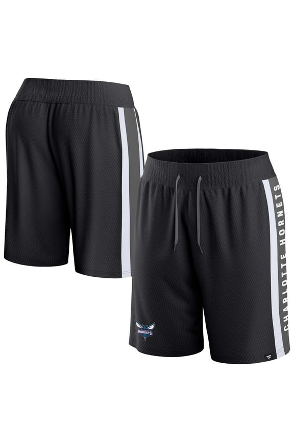 Men's Fanatics Black Charlotte Hornets Referee Iconic Mesh Shorts