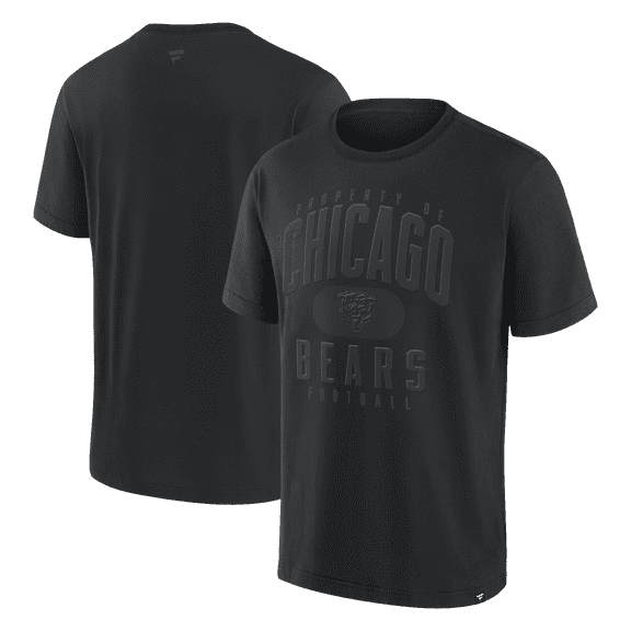 Men's Fanatics Black Chicago Bears Black Out Heavyweight T-Shirt