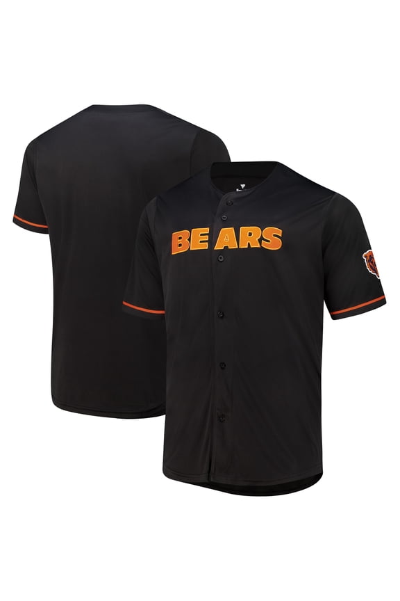 Men's Fanatics Black Chicago Bears Pop Full-Button Jersey
