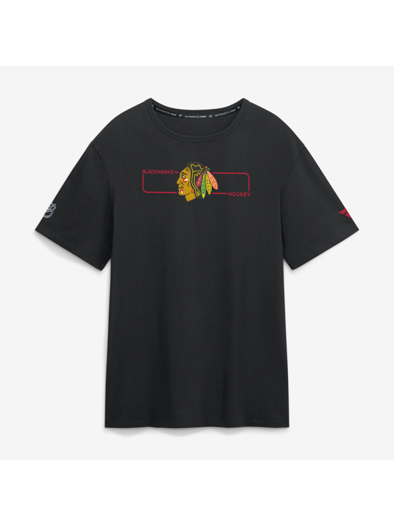 Men's Fanatics Black Chicago Blackhawks Authentic Pro Primary Logo T-Shirt