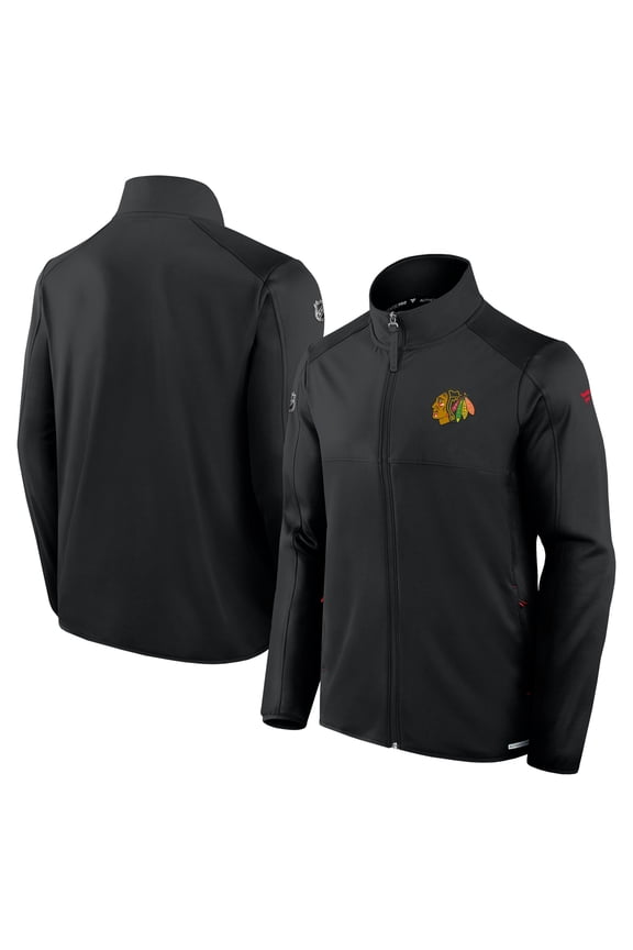 Men's Fanatics Black Chicago Blackhawks Authentic Pro Rink Fleece Full-Zip Jacket