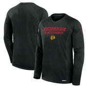 Men's Fanatics Black Chicago Blackhawks Authentic Pro Rink Tech Long Sleeve T-Shirt