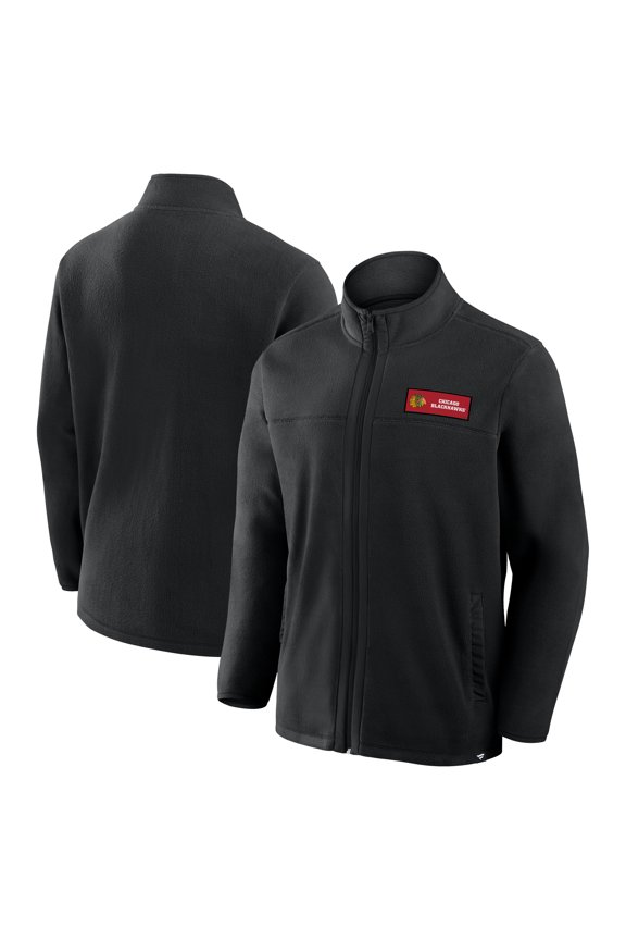 Men's Fanatics Black Chicago Blackhawks Home Ice Fleece Full-Zip Jacket