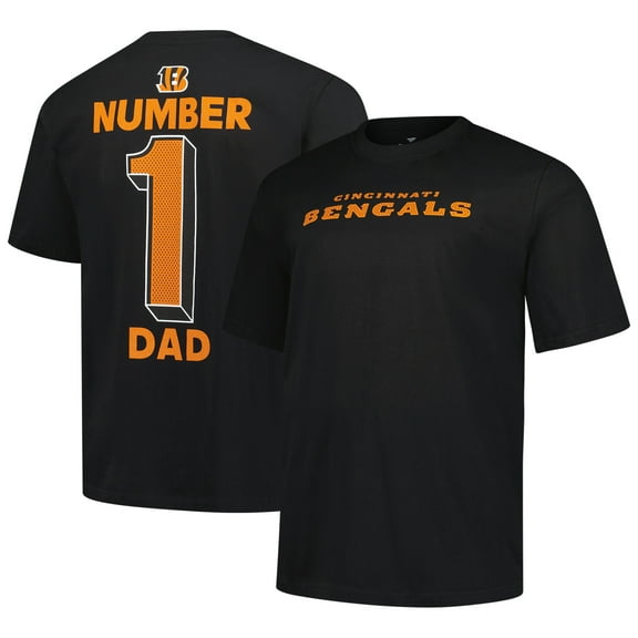 Men's-Fanatics  Black Cincinnati Bengals Big & Tall Number One Dad T-Shirt