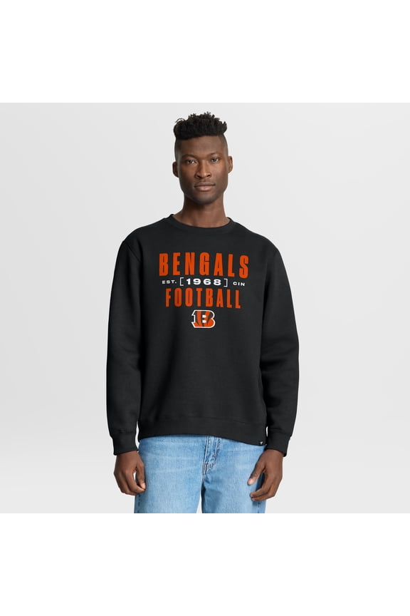 Men's Fanatics Black Cincinnati Bengals Powerful Throw Legacy Pullover Sweatshirt
