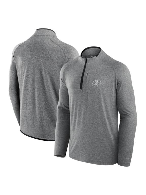Men's Fanatics Black Colorado Buffaloes Mock Neck Half-Zip Pullover Jacket