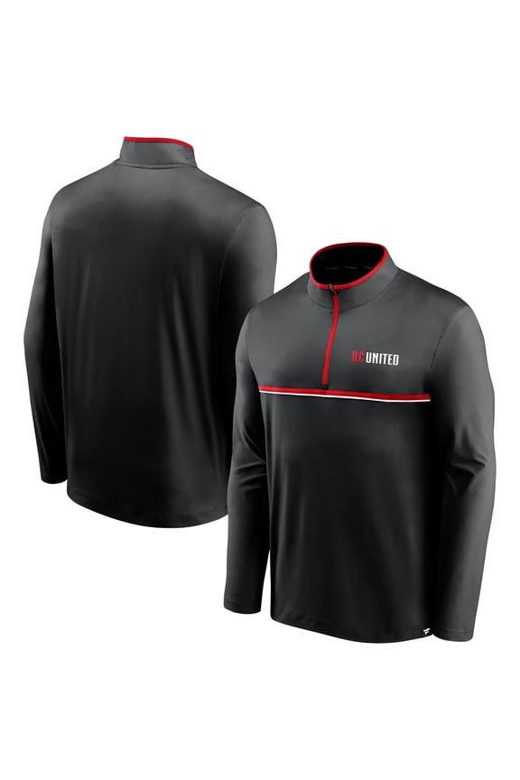 Men's Fanatics Black D.C. United Lineup Quarter-Zip Jacket
