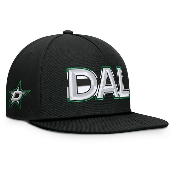 Men's Fanatics Black Dallas Stars Authentic Pro Rink Team Code Snapback Hat