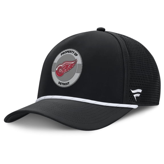 Men's Fanatics Black Detroit Red Wings Authentic Pro Rink Adjustable Hat