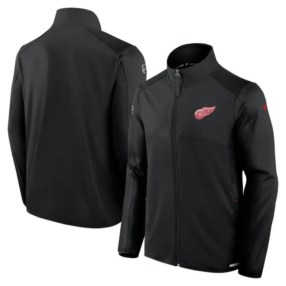 Men's Fanatics  Black Detroit Red Wings Authentic Pro Rink Fleece Full-Zip Jacket
