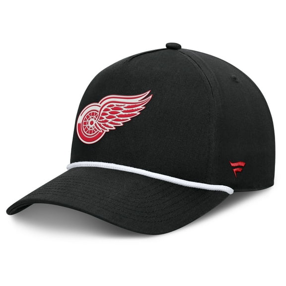 Men's Fanatics Black Detroit Red Wings Authentic Pro Rink Roper A-Frame Adjustable Hat