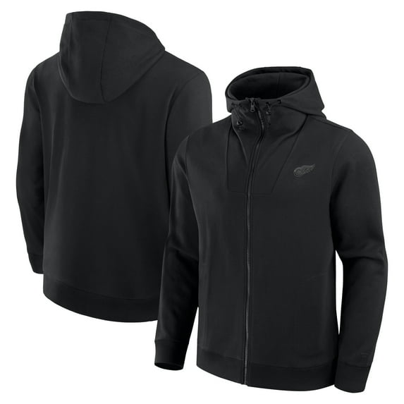 Men's Fanatics Black Detroit Red Wings Elements Tonal Primary Tri-Blend Full-Zip Hoodie