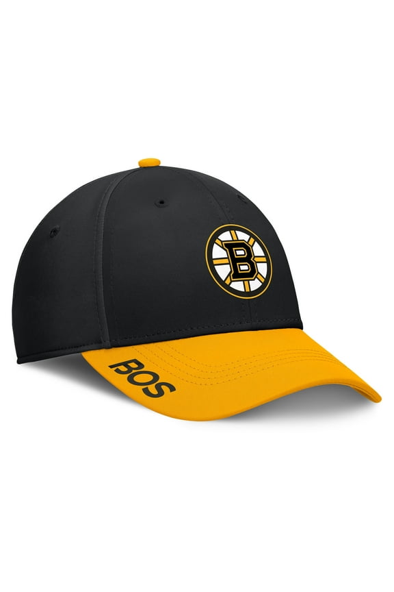 Men's Fanatics Black/Gold Boston Bruins Authentic Pro Rink Flex Hat