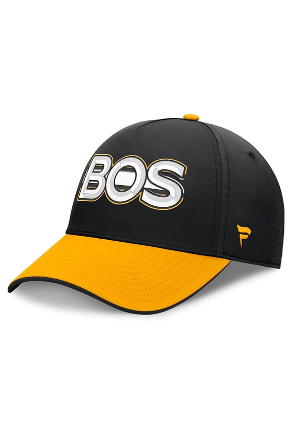 Men's Fanatics Black/Gold Boston Bruins Authentic Pro Rink Team Code Flex Hat