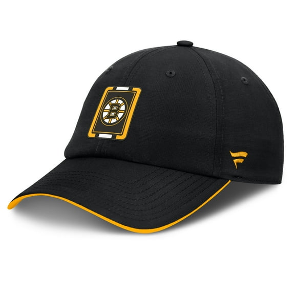Men's Fanatics Black/Gold Boston Bruins Authentic Pro Ripstop Adjustable Hat