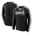 thumbnail image 1 of Men's Fanatics Black/Gray New Orleans Saints Behind the Line Long Sleeve T-Shirt, 1 of 3