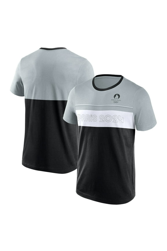Men's Fanatics Black/Gray Paris 2024 Summer Olympics Edge Depth Outline Panel T-Shirt
