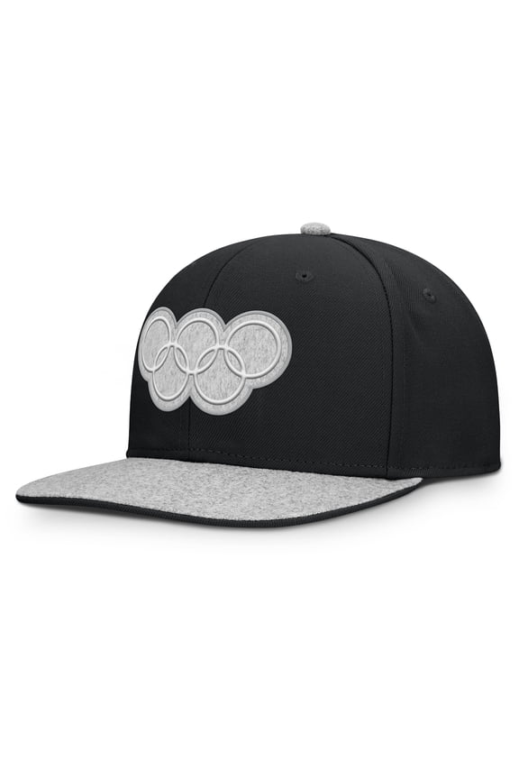 Men's Fanatics Black/Heather Gray Olympic Games Downhill Snapback Hat