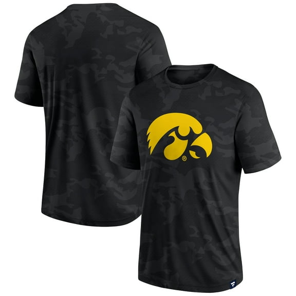 Men's Fanatics Black Iowa Hawkeyes Camo Logo T-Shirt