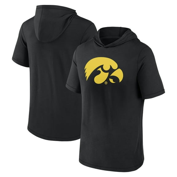 Men's Fanatics Black Iowa Hawkeyes Primary Logo Hoodie T-Shirt