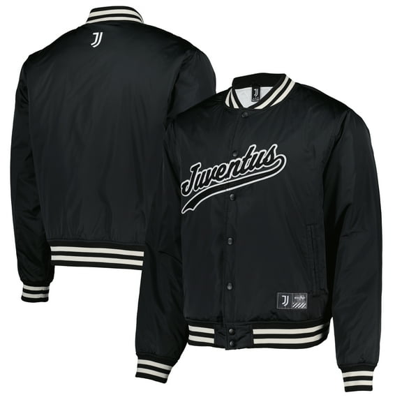 Men's Fanatics  Black Juventus  Collegiate Sateen Full-Snap Jacket