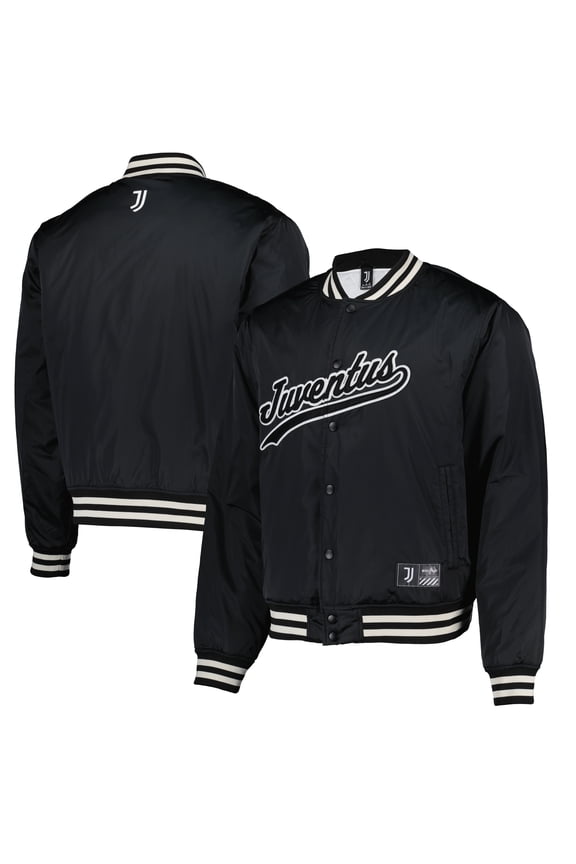 Men's Fanatics Black Juventus Collegiate Sateen Full-Snap Jacket