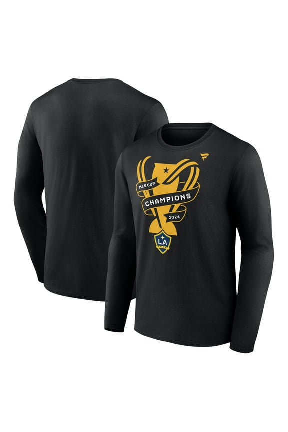 Men's Fanatics Black LA Galaxy 2024 MLS Cup Champions Locker Room Long Sleeve T-Shirt
