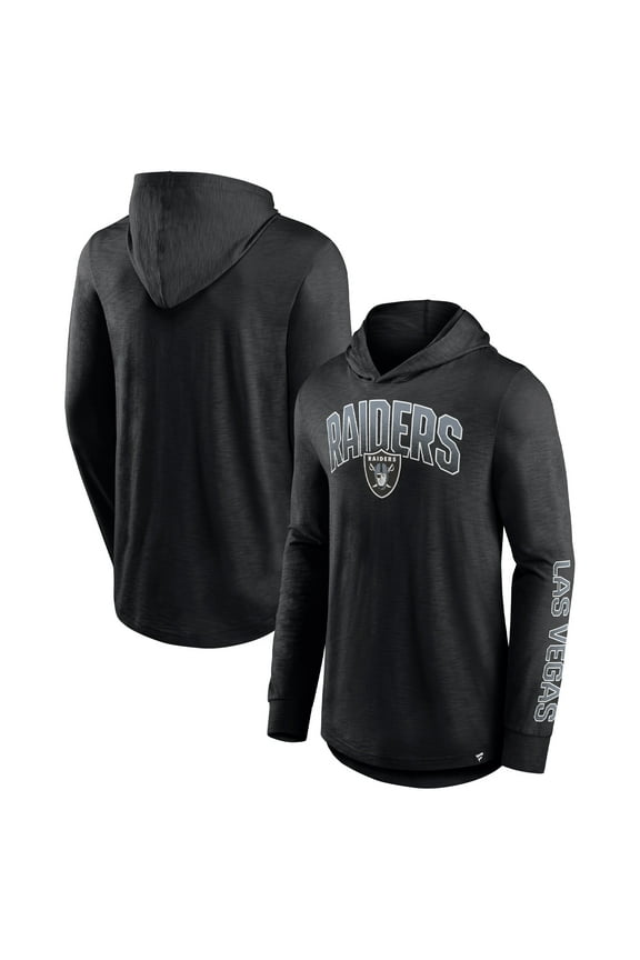 Men's Fanatics Black Las Vegas Raiders Front Runner Long Sleeve Hooded T-Shirt